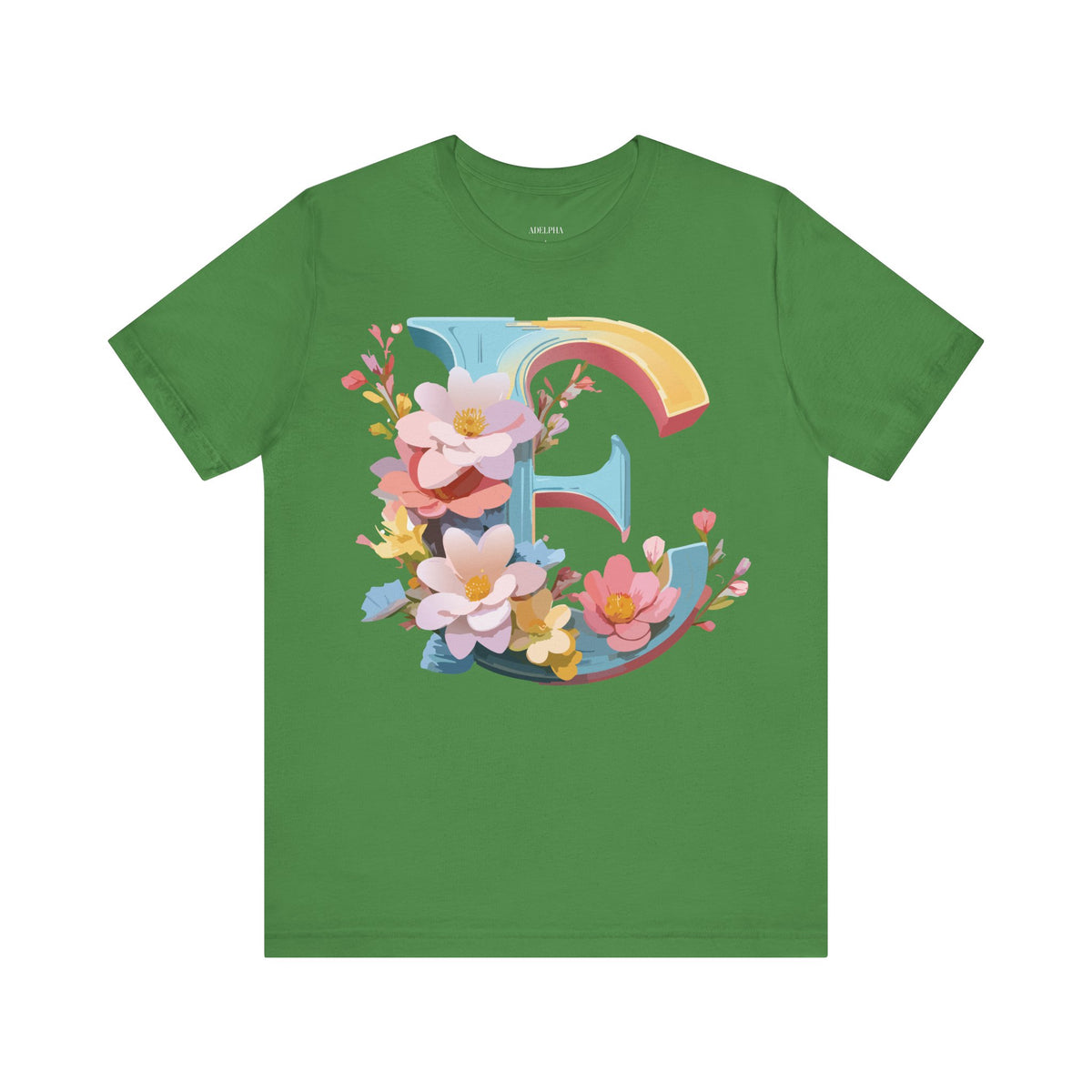 Letter E Graphic Unisex Cotton Bella+Canvas Tee with Art Letter Design