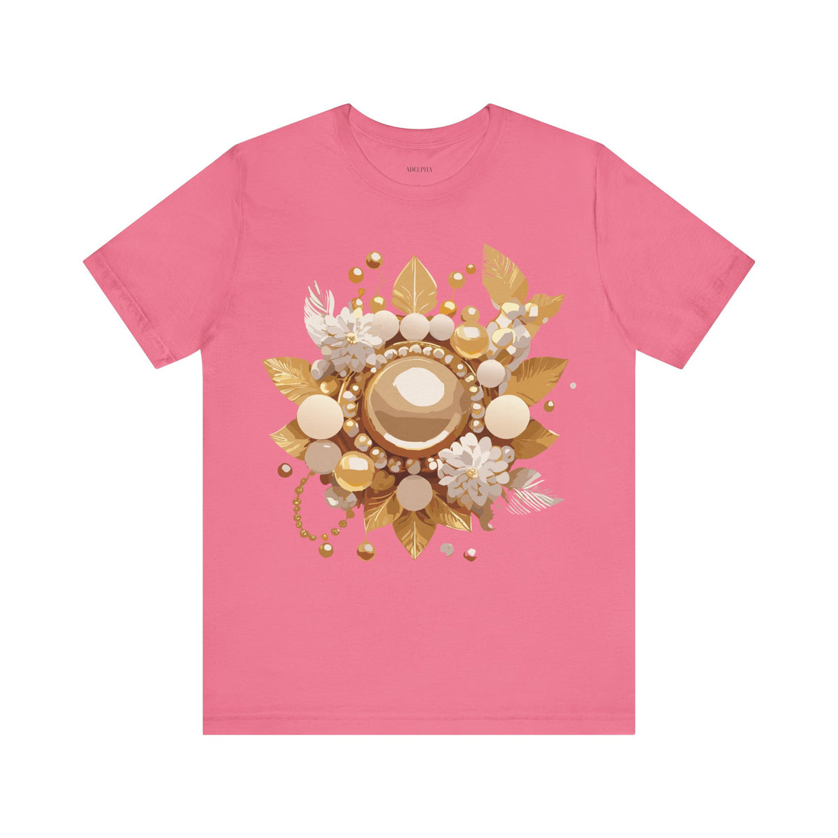 Jewelry Graphic Unisex Cotton Bella+Canvas Tee with Gemstones Art Design m32
