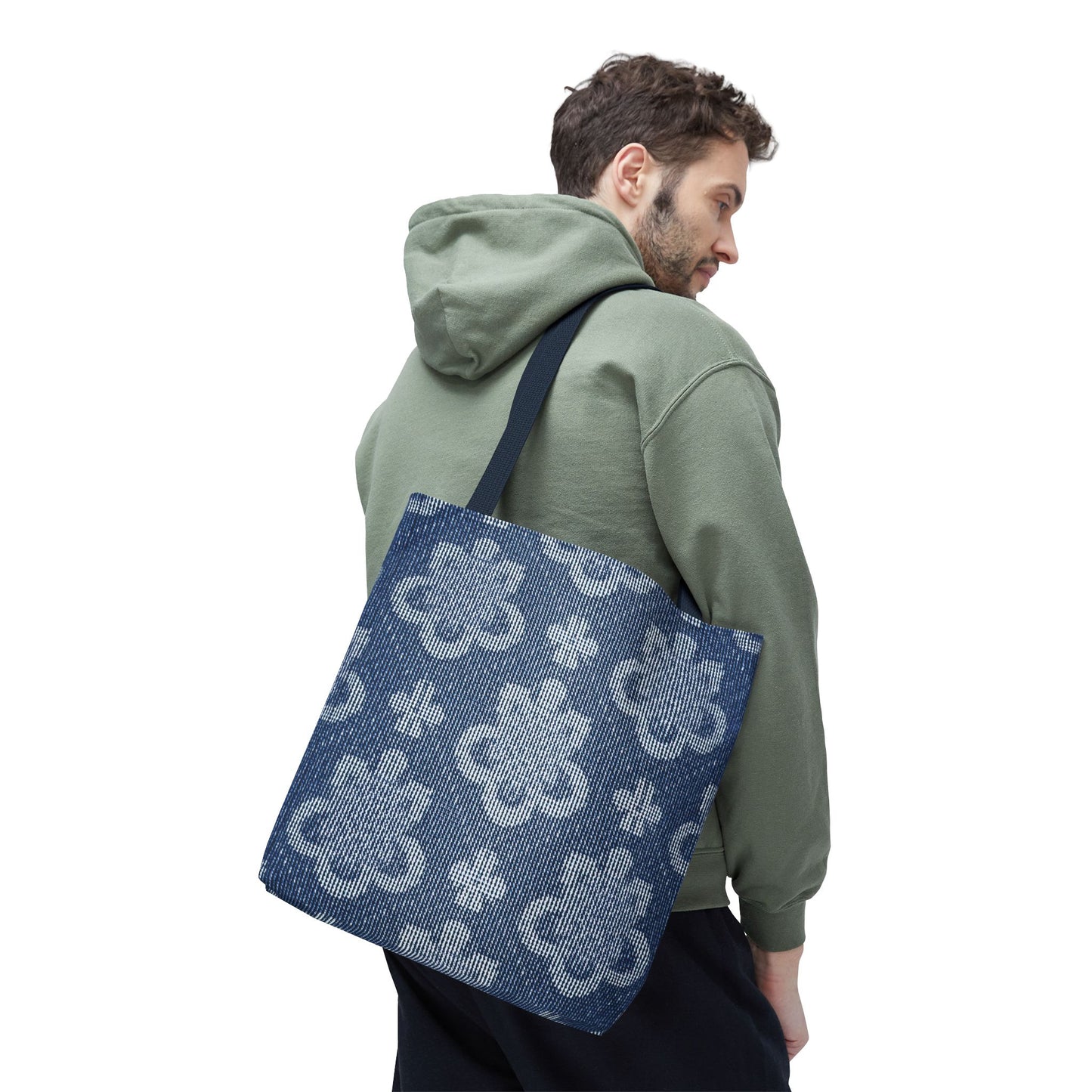 Denim Fabric Imitation Print Unisex Canvas Bag Poly Spun 3 Sizes Tote Bag 108