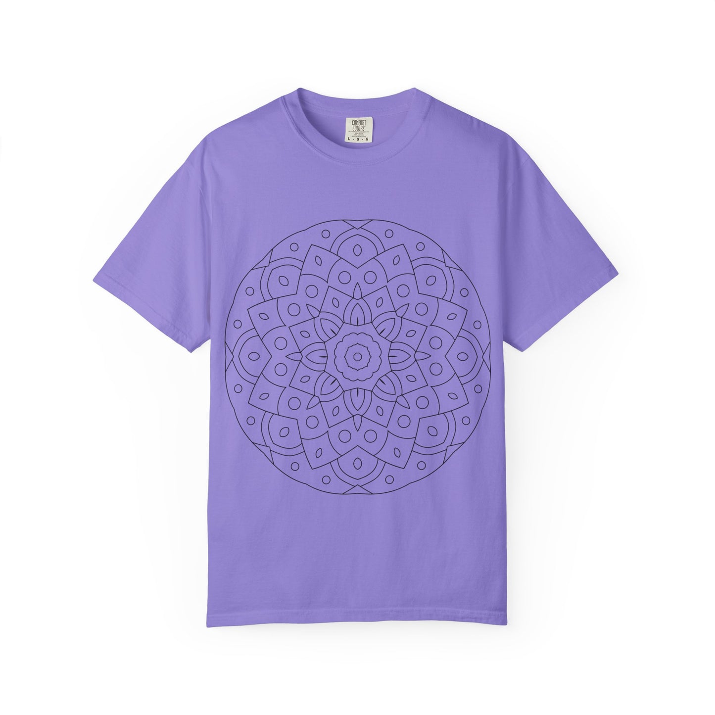 Unisex Garment Dyed Cotton T-Shirt with Mandala Graphic Design
