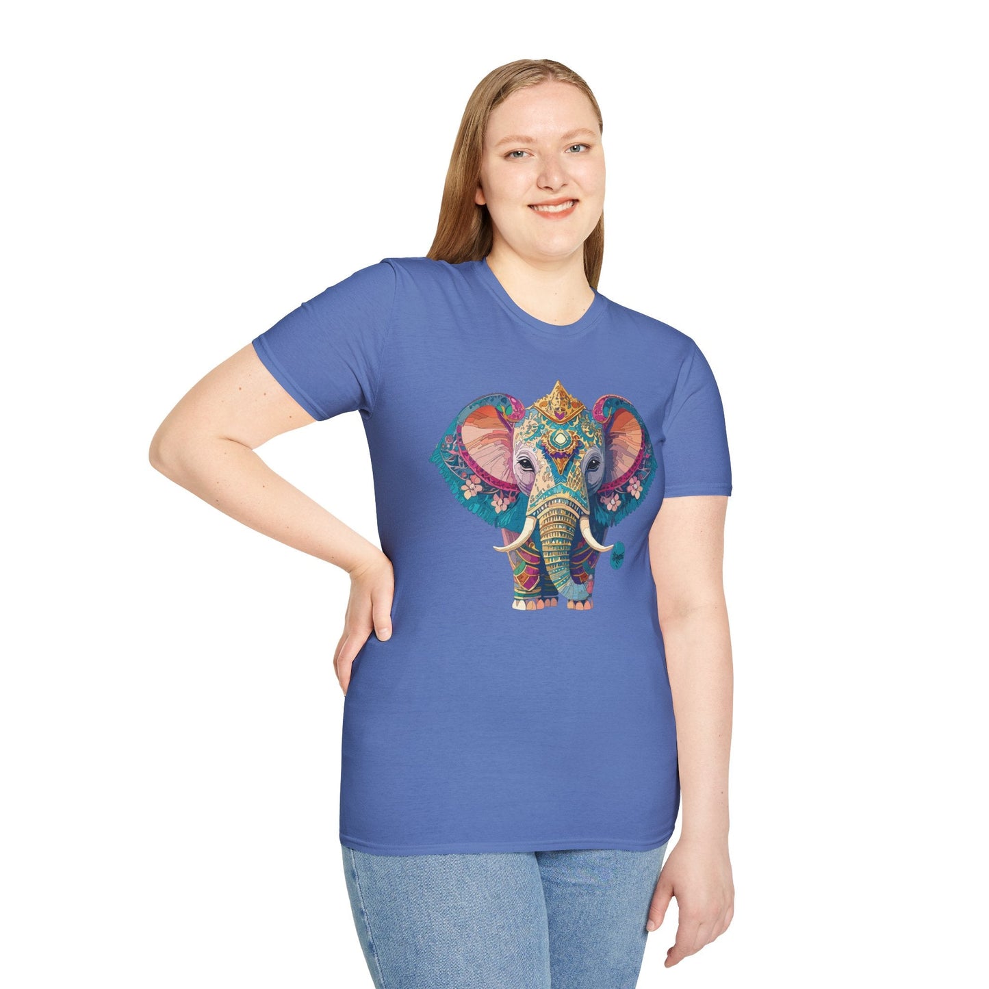 Elephant Shirt Unisex Animal Tee Softstyle 100 Percent Ring Spun Cotton Gildan 64000