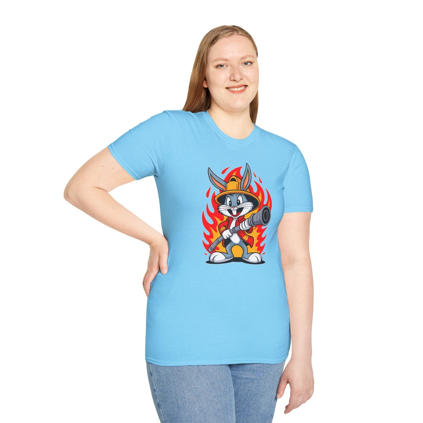 Bugs Bunny T Shirt Unisex Cartoon Graphic Tee 100 Percent Ring Spun Cotton Softstyle
