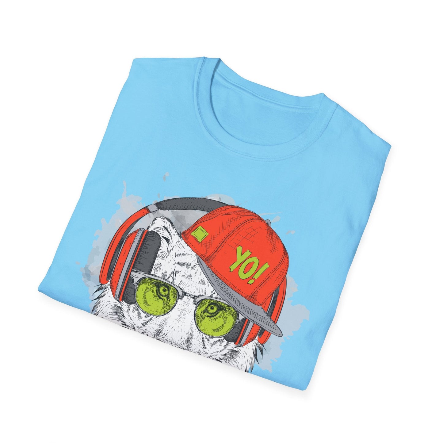 I Love Music Animals Shirt With Headphones Unisex Tee Gildan Softstyle 64000 Premium Comfort