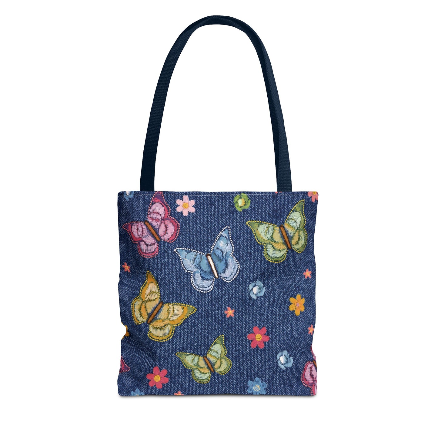 Denim Fabric Imitation Print Unisex Canvas Bag Poly Spun 3 Sizes Tote Bag 166
