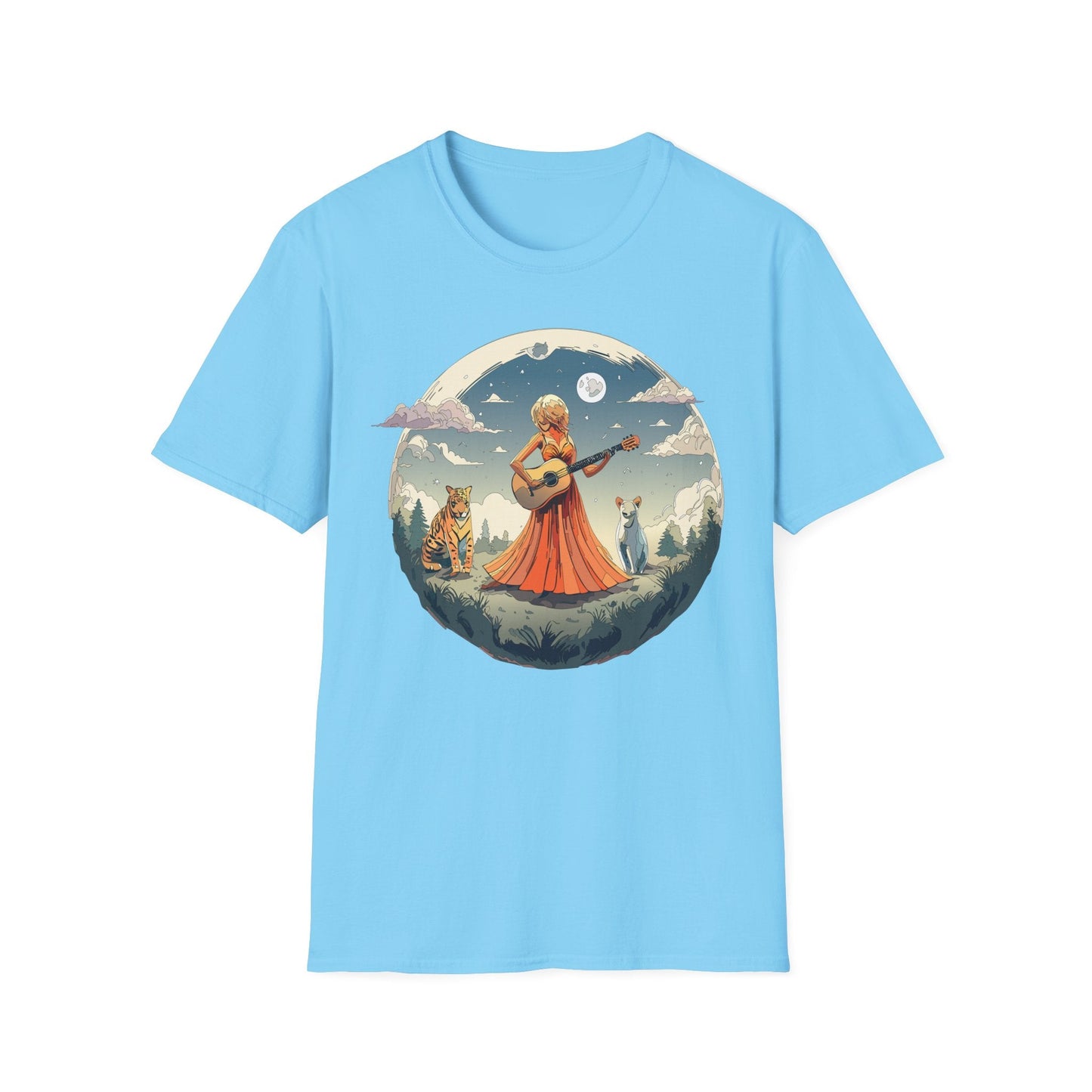 Womens Graphic T Shirt Art Design Tee Ladies Unisex Softstyle Cotton Tee Gildan 64000 Comfort