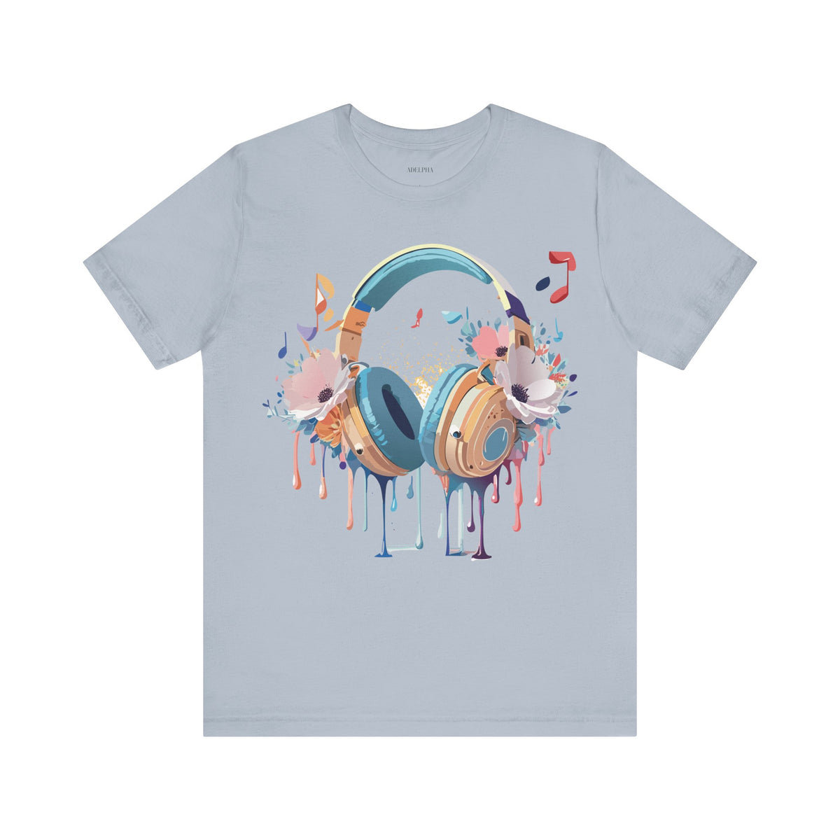 Music Graphic Unisex Cotton Bella+Canvas Tee with Art Design m140