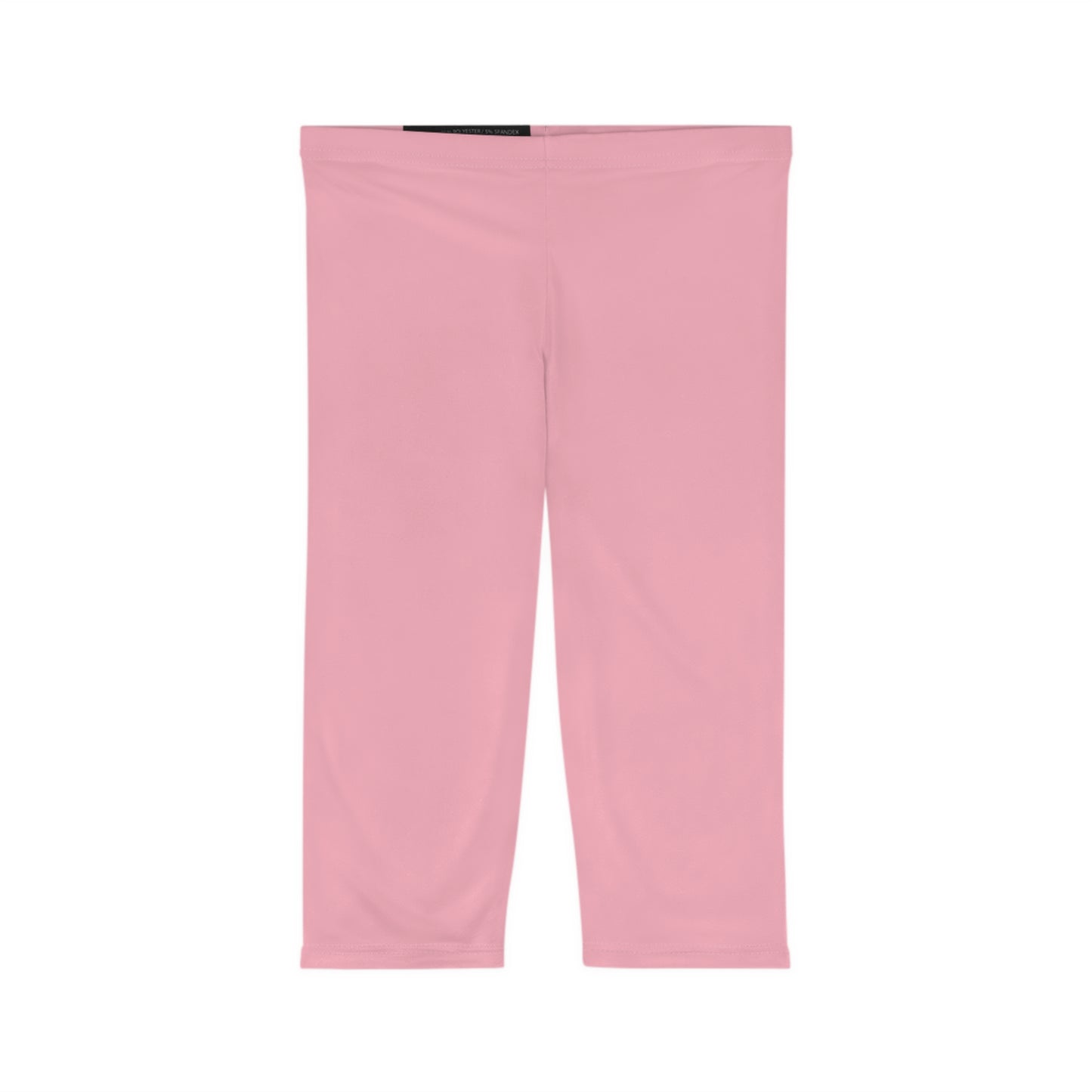 Cherry Blossom Pink Color Women's Brushed Suede Poly Span Casual Capri Leggings XS-2XL
