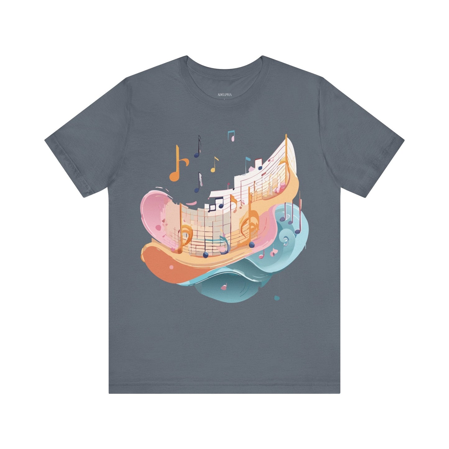Music Graphic Unisex 100 Cotton Vintage Art with Musical Elements Tee 27