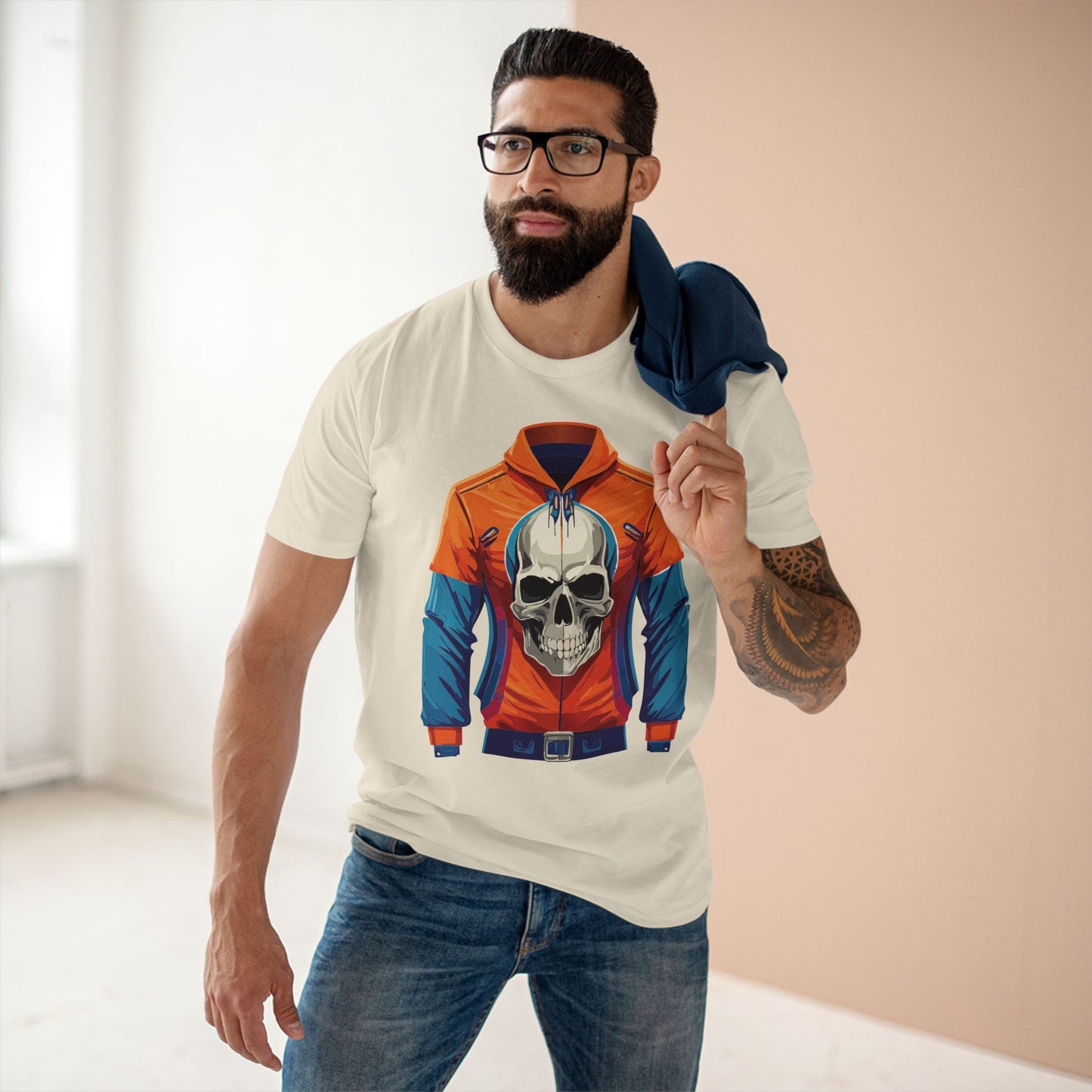 Skull And Skeleton Shirt Unisex Premium Cotton Tee Original Art Design Retro2Nova