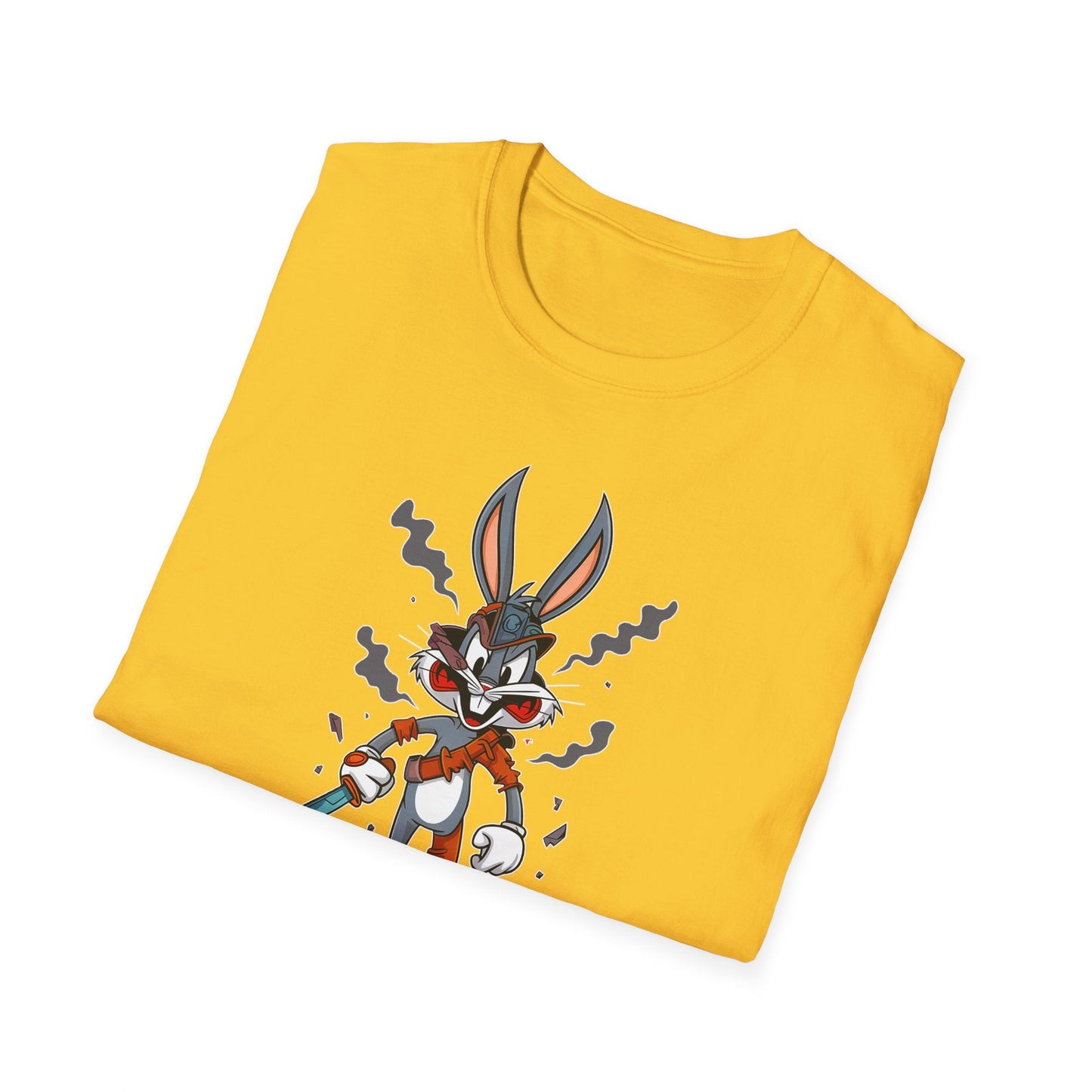 Bugs Bunny T Shirt 100 Percent Ring Spun Cotton Gildan Softstyle Unisex Cartoon Graphic Design