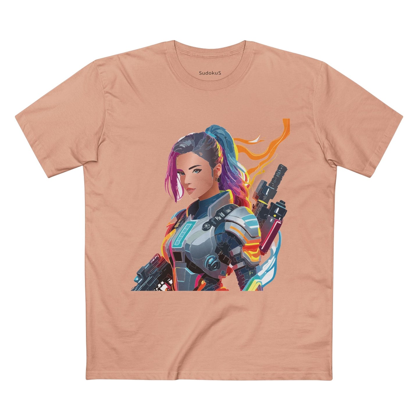 Army-woman Graphic Unisex 100 Cotton Staple Tee 10