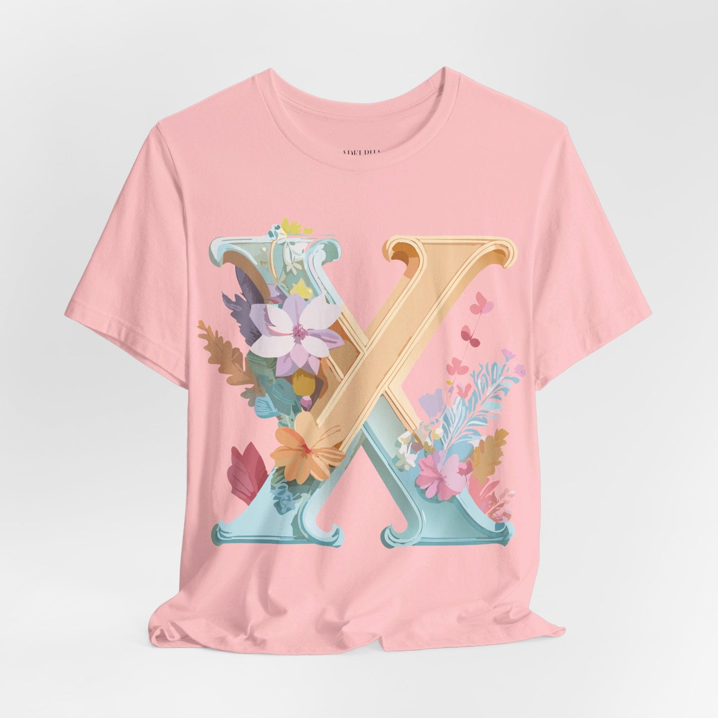 Letter X Shirt Unisex Graphic Tee Adelpha Vintage Inspired Artwork Short Sleeve Edition