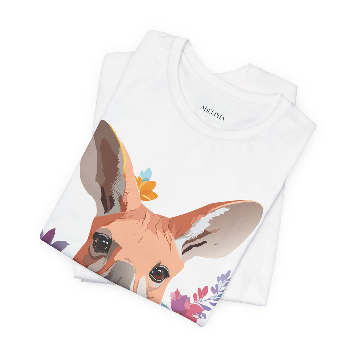 Kangaroo Graphic Unisex Cotton Bella+Canvas Tee with Art Animal Design e38
