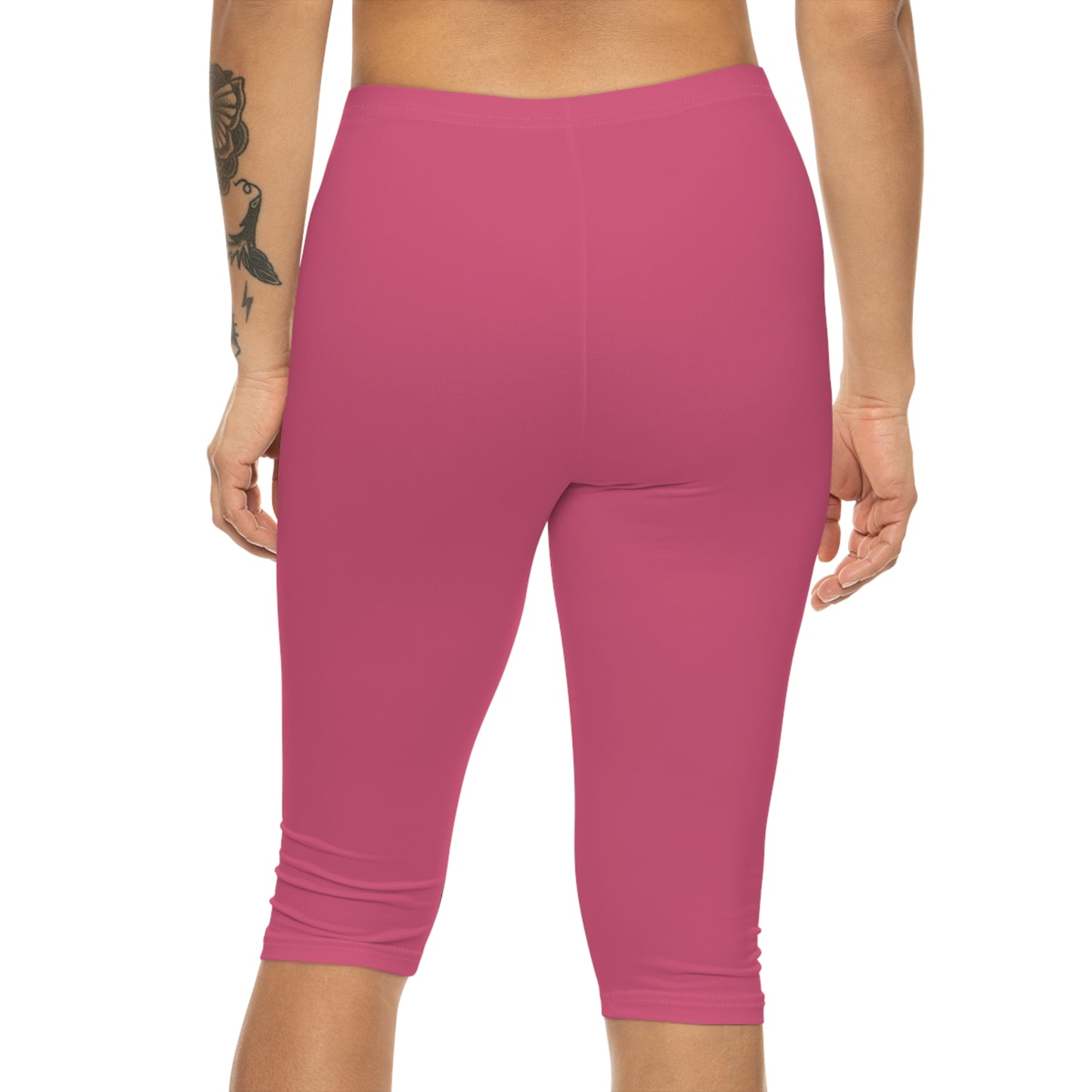Blush Rose Color Women's Brushed Suede Poly Span Casual Capri Leggings XS-2XL