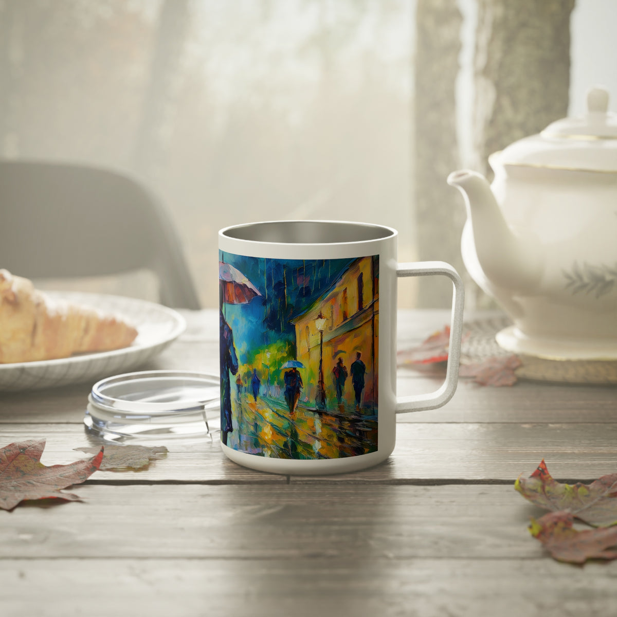 2 Art Design Insulated Coffee Mug with Clear Lid 10oz Insulated Coffee Mug 10oz