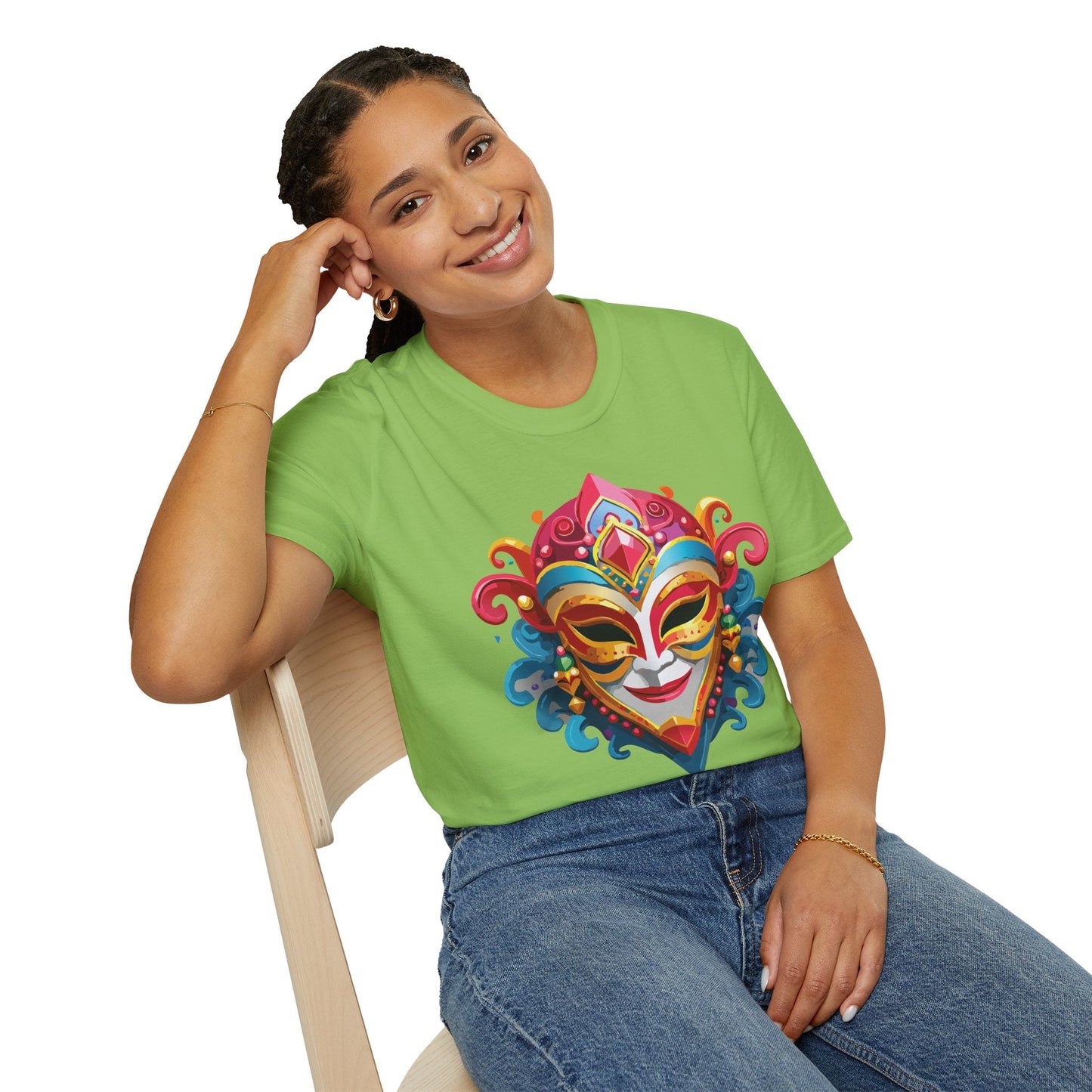 Mask Tee Shirt Unisex Masquerade Tees Softstyle 64000 100 Percent Cotton Lightweight Breathable