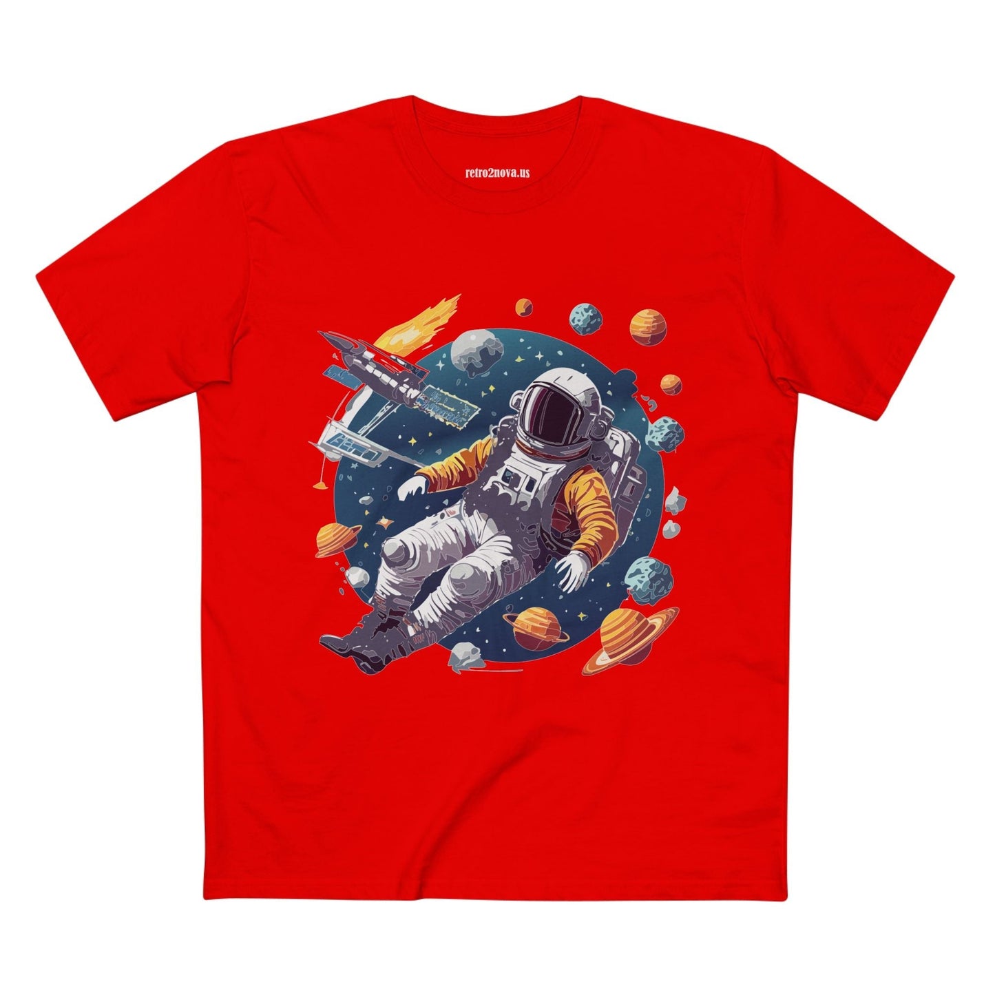 Cosmos Astronaut Shirt Unisex Premium Cotton Tee With Original Art Design By Retro2Nova