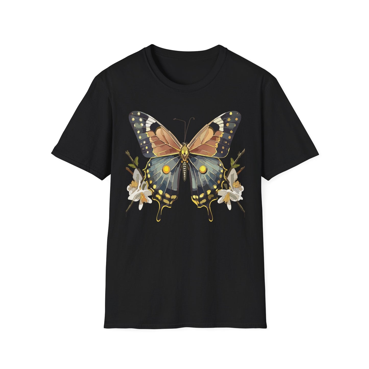 Butterfly Shirt Unisex Gildan Softstyle T Shirt Monarch Butterfly Tee 100 Percent Ring Spun Cotton