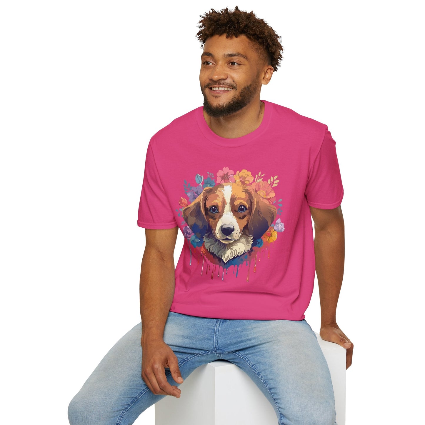 Unisex Dog Shirt Animal Print Tee Gildan Softstyle 64000 Cotton