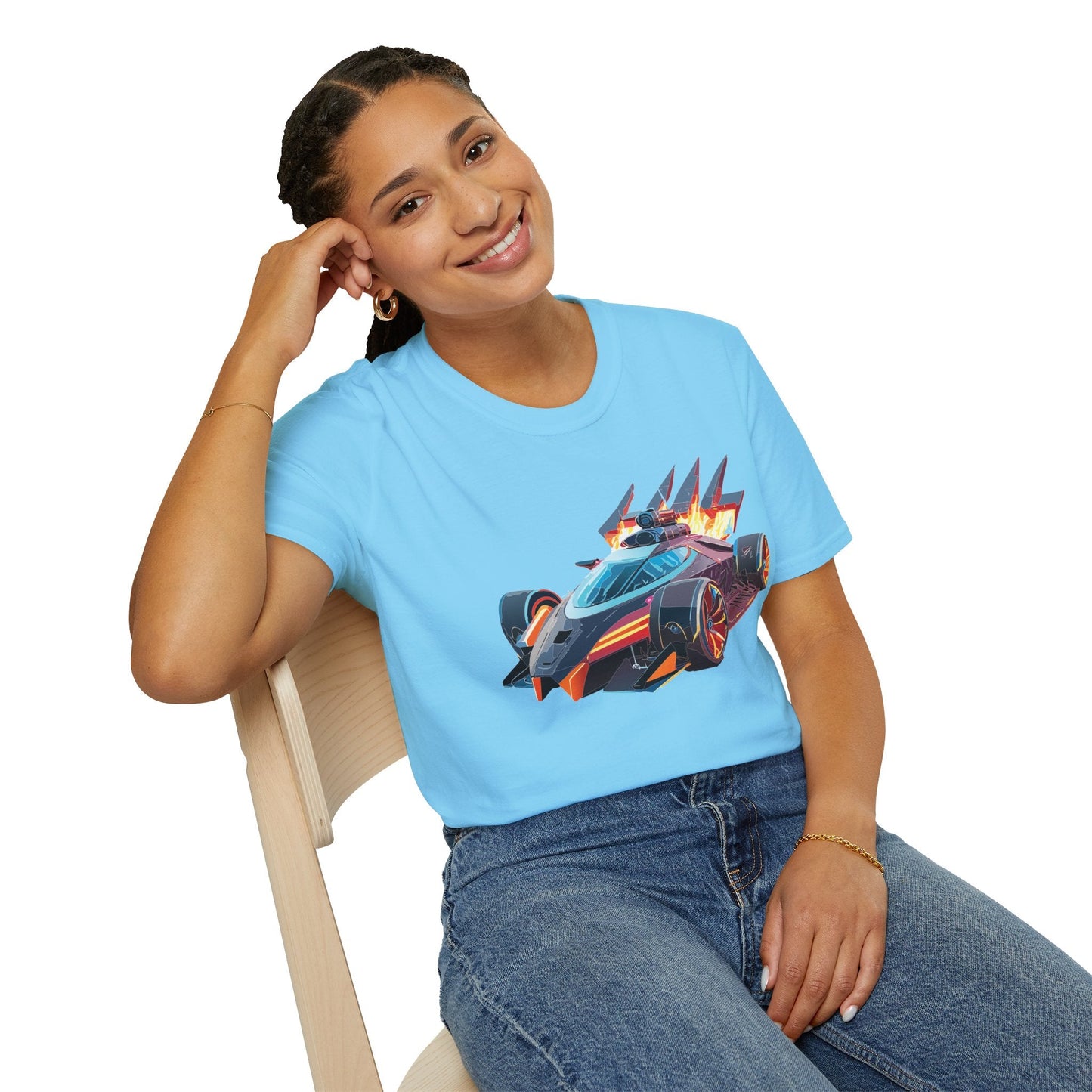 Car Graphic Unisex Cotto Softstyle Art Design with Hot Wheels Artwork Tee 6