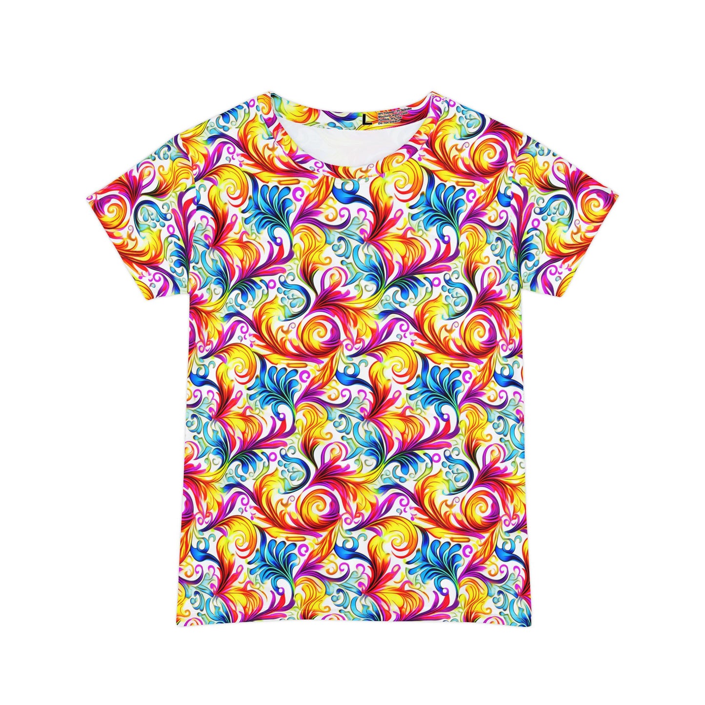 Women Poly Span T-Shirt with Floral Print