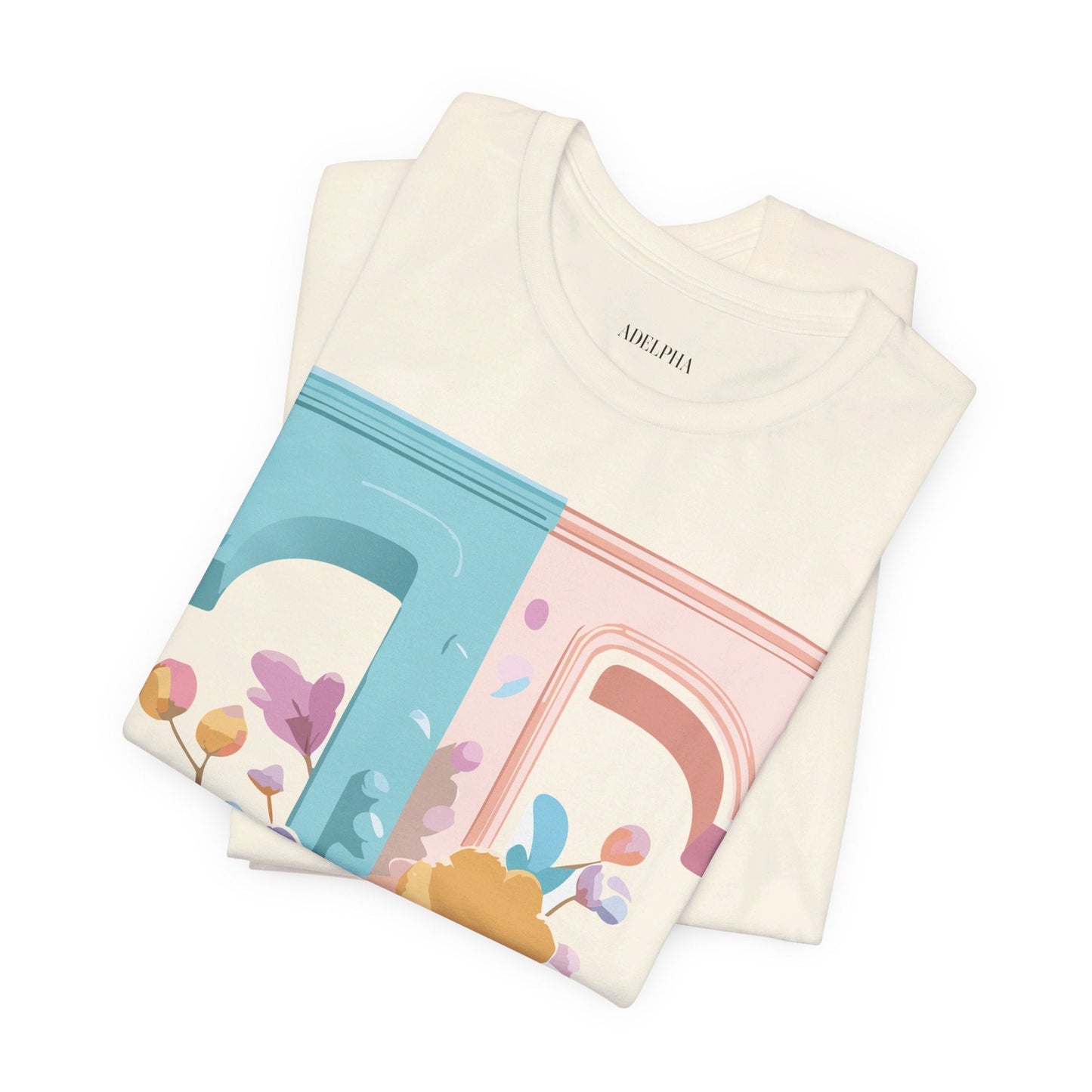 Unisex Short Sleeve Letter T Graphic Featuring Vintage Inspired Artwork
