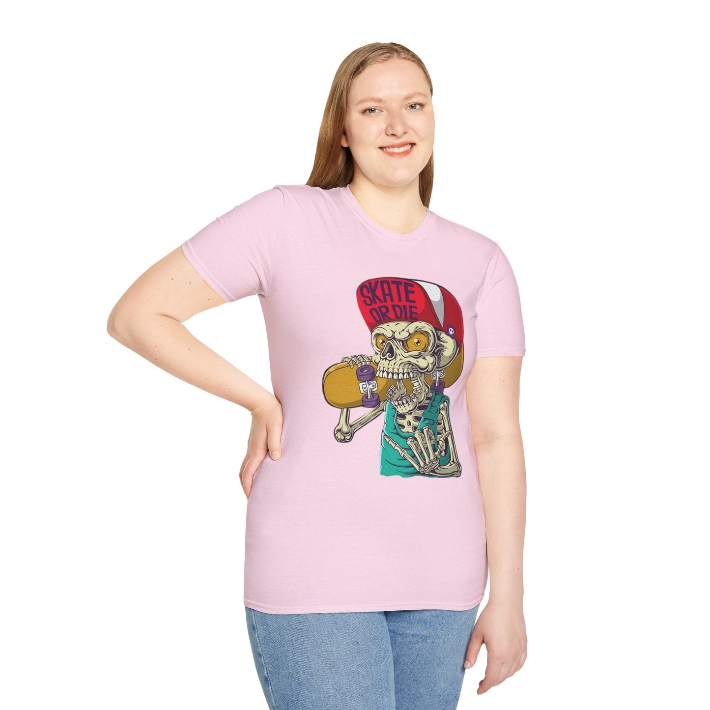 Skull T Shirt Skeleton Tee Unisex Softstyle Cotton Gildan 64000 Graphic Tee For Everyday Wear