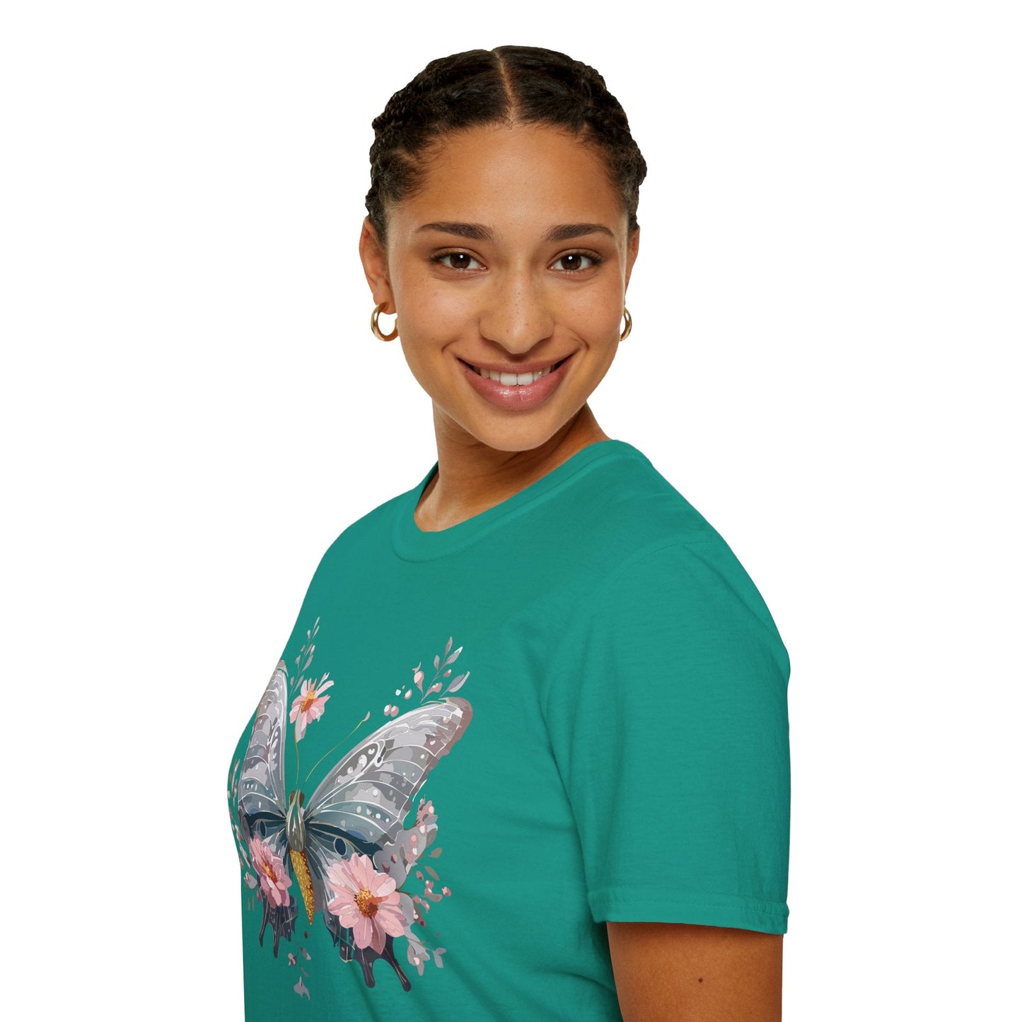 Butterfly Themed Unisex T Shirt Softstyle Monarch Gildan 64000 Ring Spun Cotton Tee