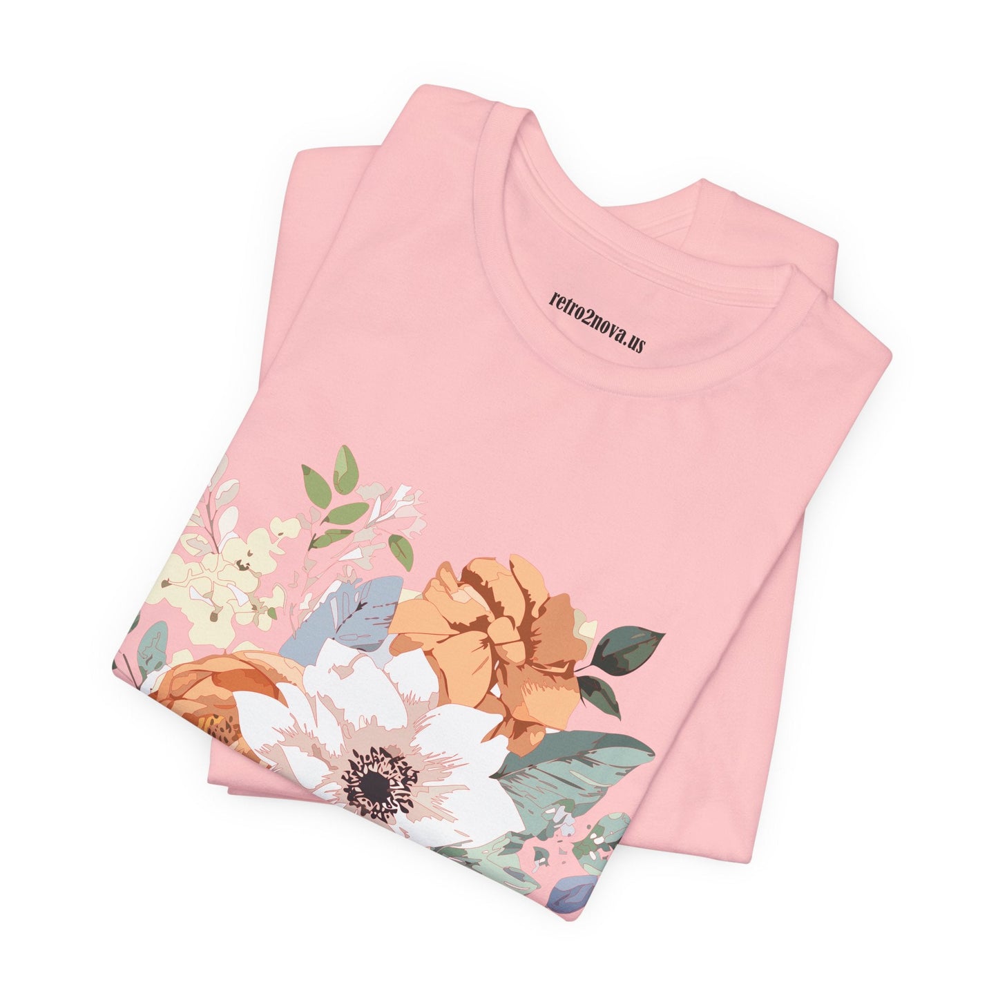 Unisex Floral Shirt Jersey Short Sleeve Tee Lightweight Breathable Flowers Collection Retro2Nova