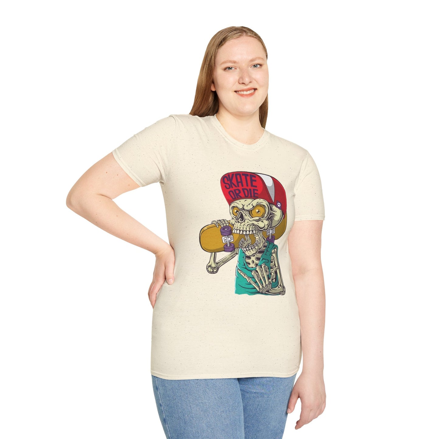 Skull T Shirt Skeleton Tee Unisex Softstyle Cotton Gildan 64000 Graphic Tee For Everyday Wear