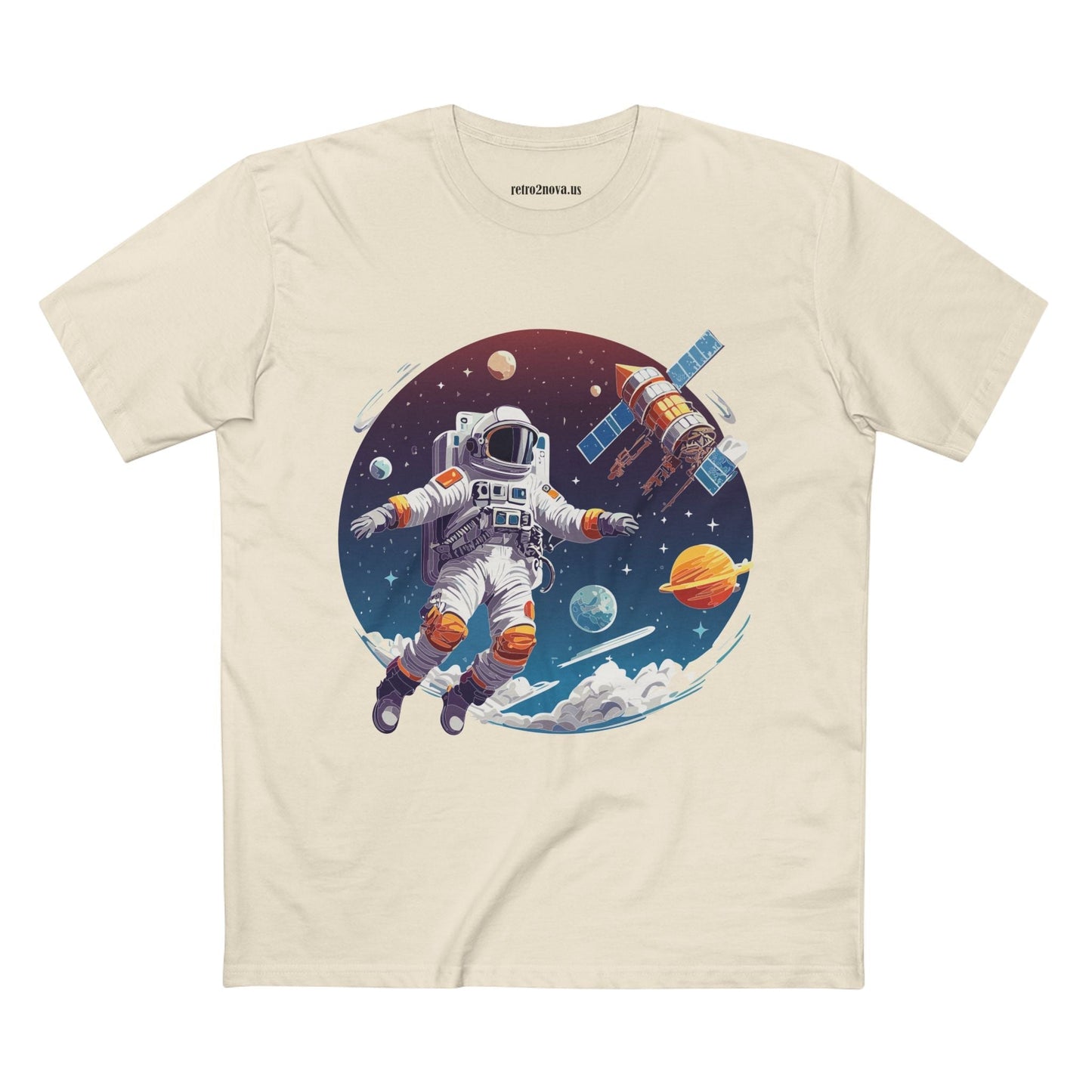 Cosmos Astronaut Shirt CS34 Unisex Premium Cotton Staple Tee With Original Art Design Retro2Nova