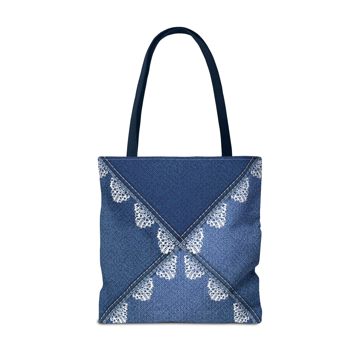 Denim Fabric Imitation Print Unisex Canvas Bag Poly Spun 3 Sizes Tote Bag 110