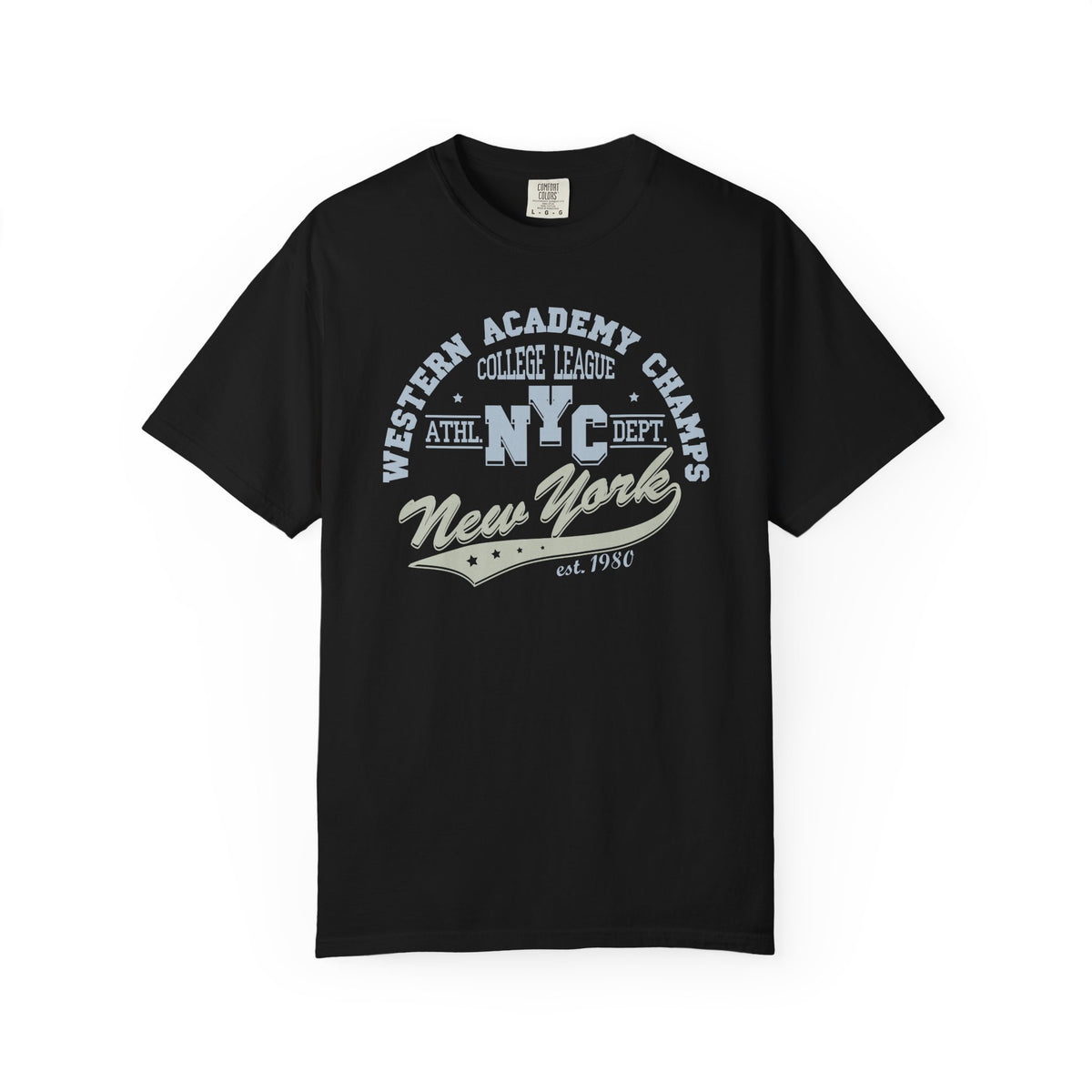 College League Graphic Western Academy Unisex Comfort Colors Garment-Dyed Heavyweight 100 Cotton Art Design T-Shirt w7