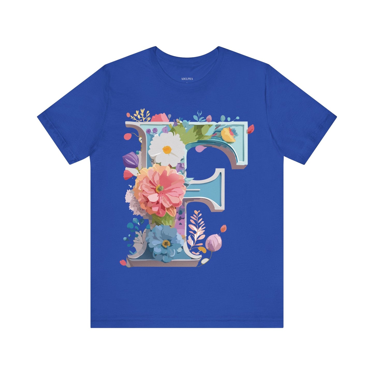 Letter F  Graphic Tee Unisex Vintage Inspired Art Design Short Sleeve