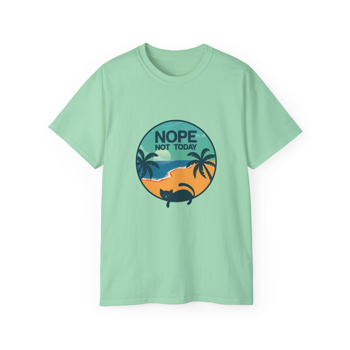 Nope Not Today sloth tee | Tropical palm sunset shirt
