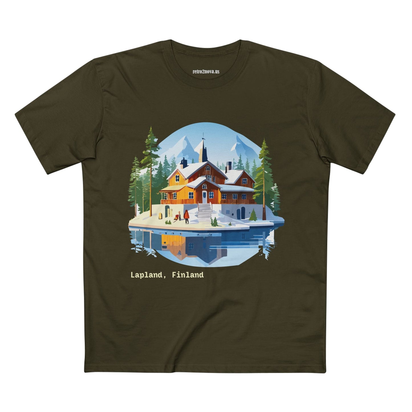 Lapland Travel Shirt Unisex Premium Cotton Tee With Original Art Design Retro2Nova