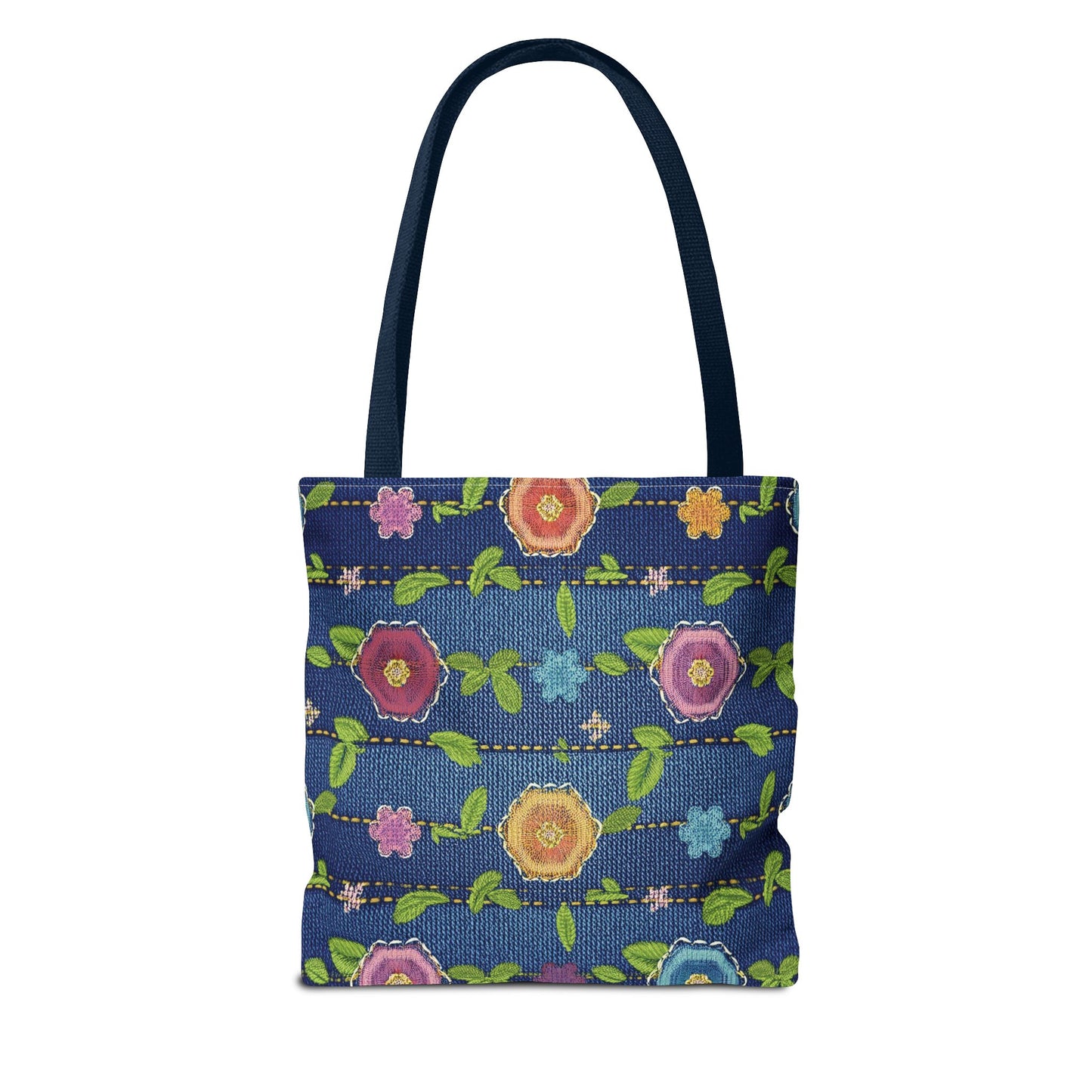 Denim Fabric Imitation Print Unisex Canvas Bag Poly Spun 3 Sizes Tote Bag 134
