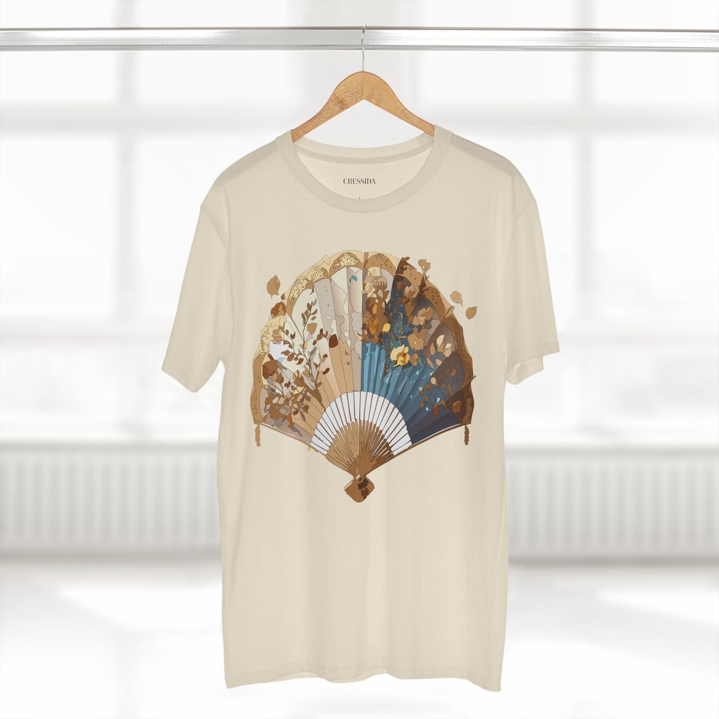 Antique Fan Graphic Design T-Shirt Unisex 100 Cotton Floral Carnival Artwork Tee 3