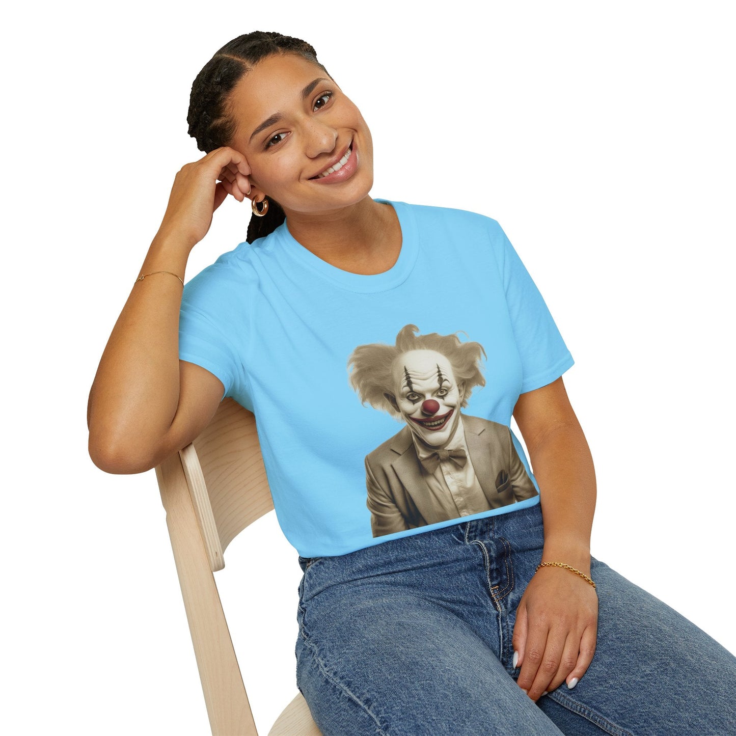 Unisex Clown Shirt Funny Man Circus Tee Softstyle 64000 Cotton Gildan Tee Lightweight Breathable