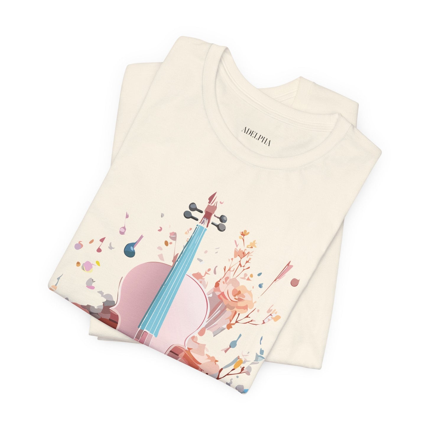 Music Graphic Unisex 100 Cotton Vintage Art with Musical Elements Tee 12