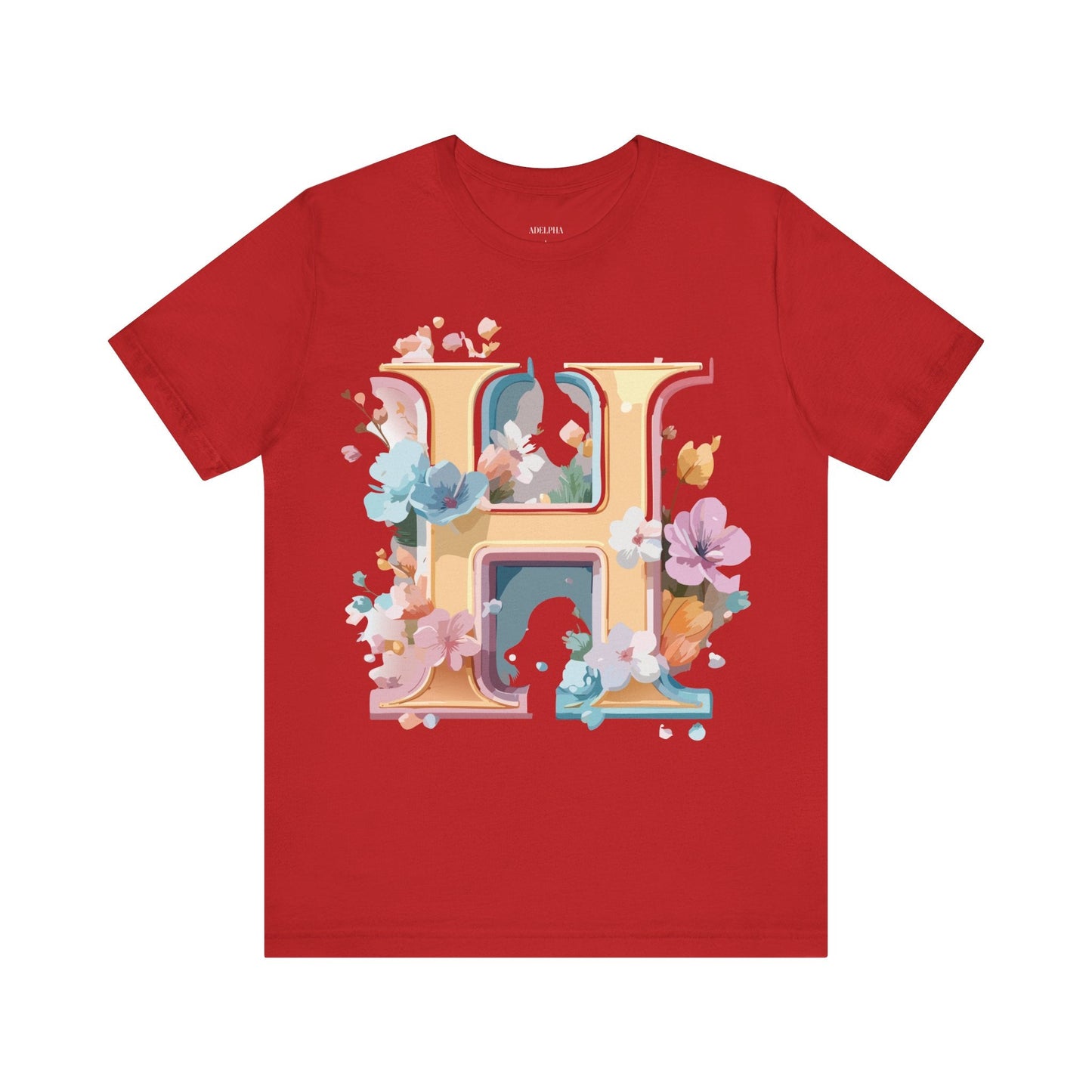 Letter H Graphic Tee Unisex Short Sleeve Shirt By Adelpha Featuring Vintage Inspired Artwork