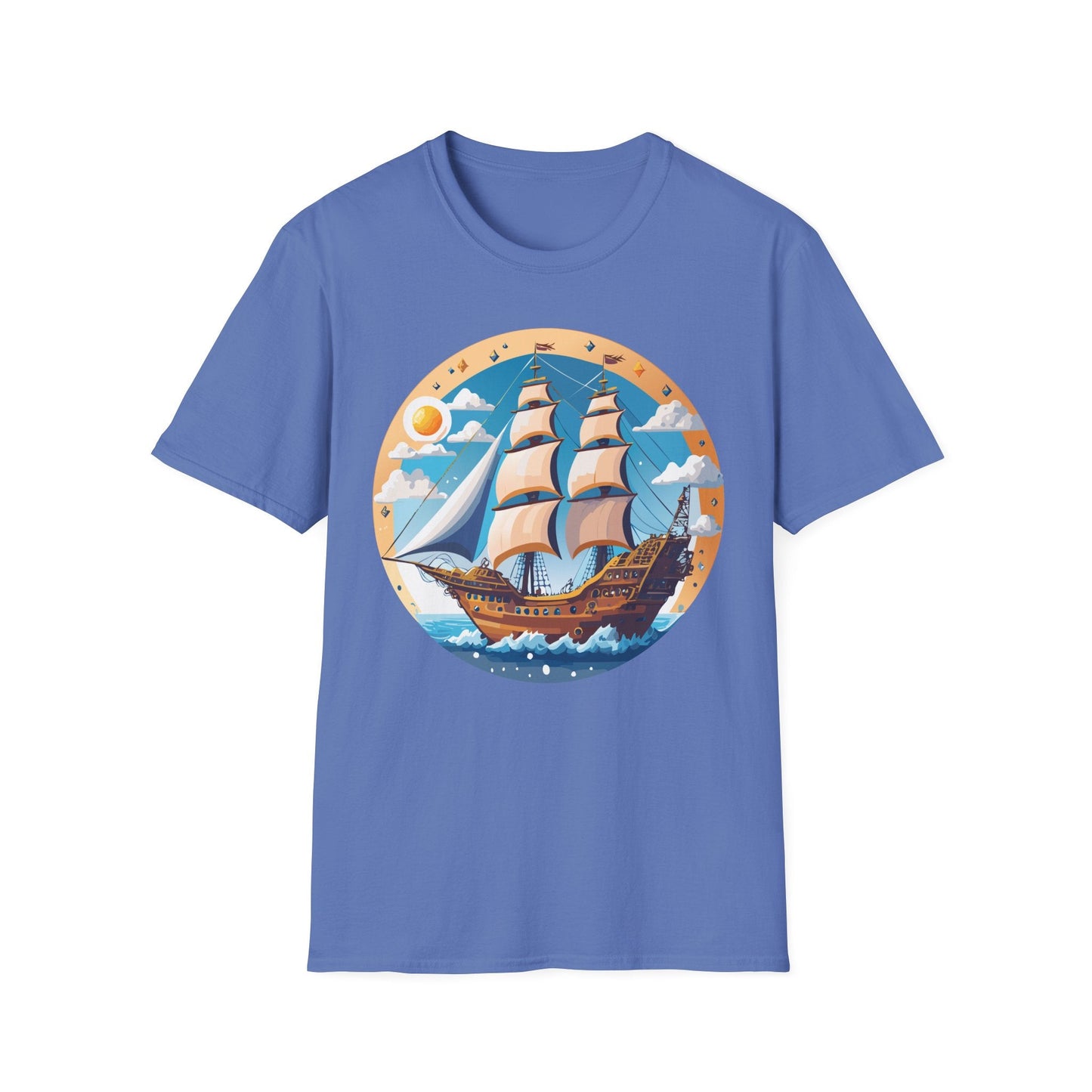 Unisex Nautical Frigate Ship T Shirt Vessel Tee Gildan Softstyle 64000 100 Percent Ring Spun Cotton