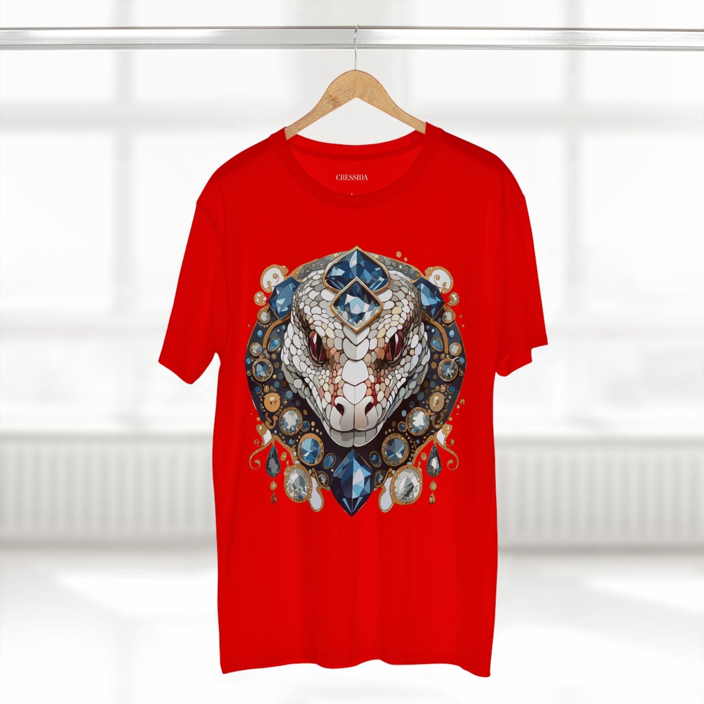 Snake Graphic Unisex 100 Cotton Tee With Unique Animal Golden Medallion Art Design 41