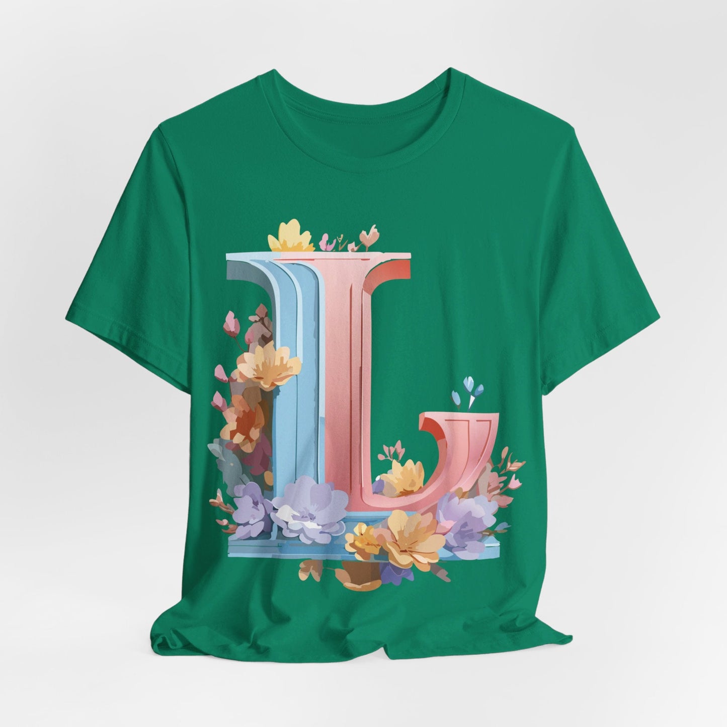 Letter L Shirt Graphic T Shirt Unisex Short Sleeve Vintage Inspired Artwork By Adelpha