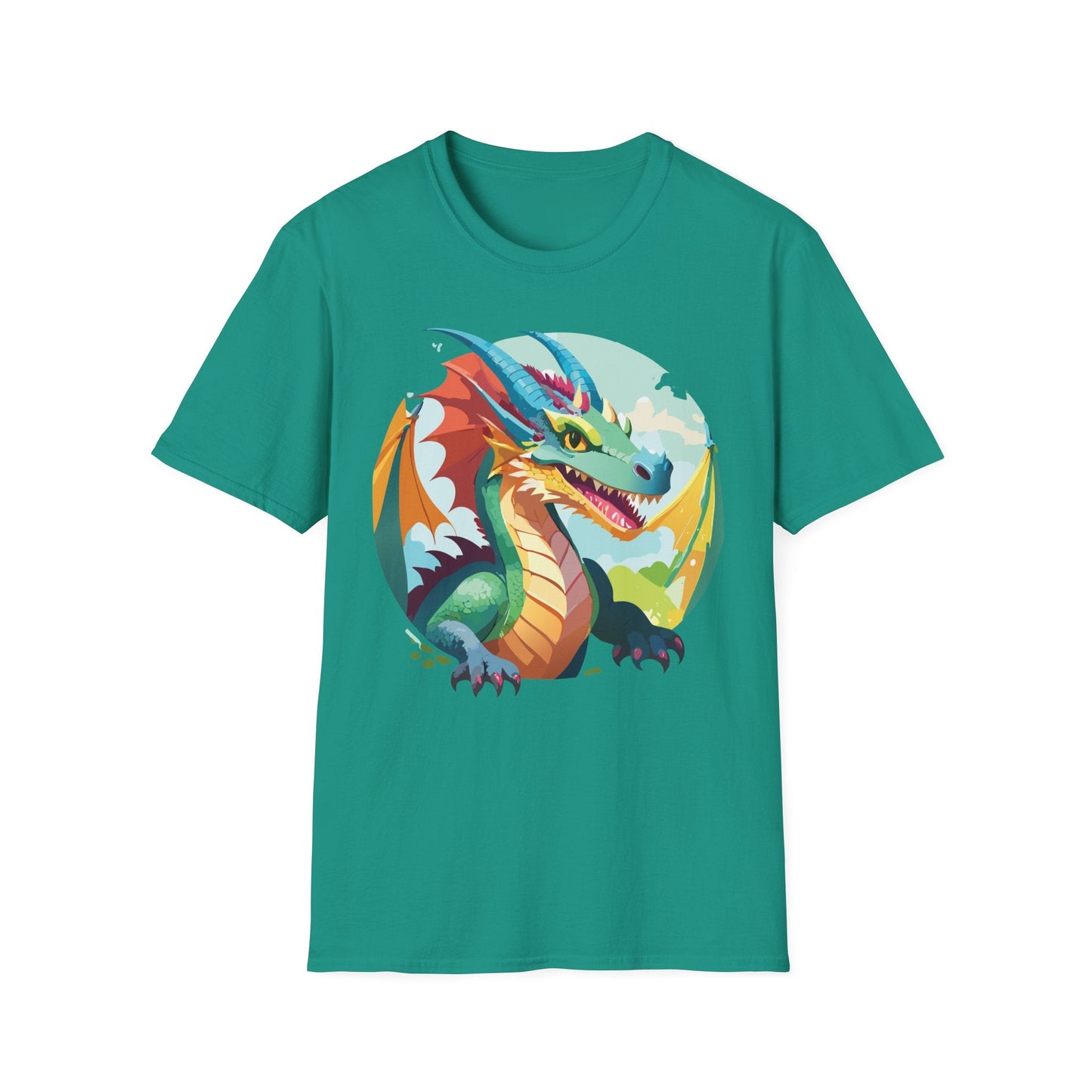 Unisex Dragon Graphic Tee By Gildan Softstyle 64000 Short Sleeve Cotton Tee Art Design