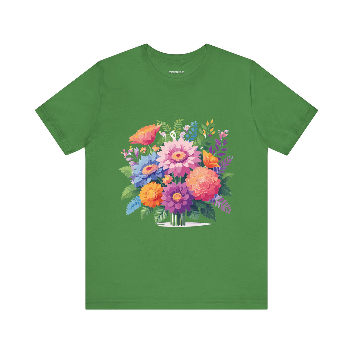 Floral Graphic Unisex Cotton Bella+Canvas Tee with Flowers Design ab15