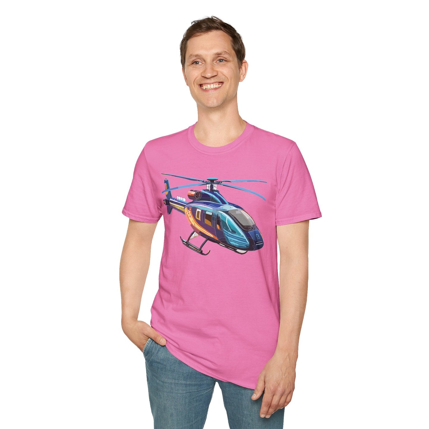 Chopper Helicopter Graphic Unisex Cotton Softstyle Short Sleeve Tee 8