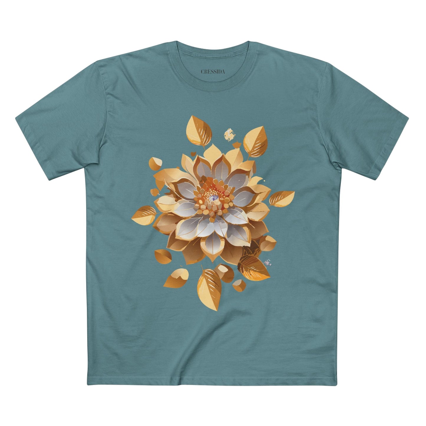 Floral Graphic T-Shirt Unisex 100 Cotton Art Design with Antique Flowers Tee 7