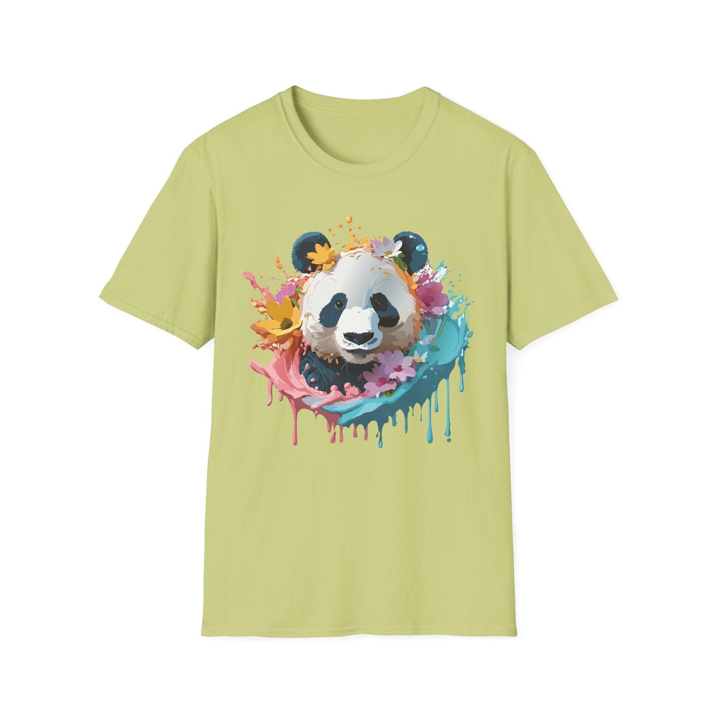 Unisex Panda Shirt Softstyle Tee 100 Percent Ring Spun Cotton Casual Animal Print