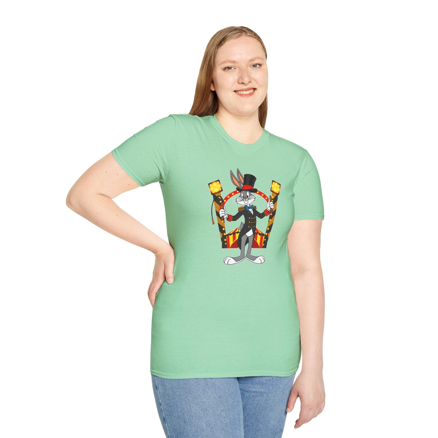 Cartoon Bunny Graphic Unisex Cotton Animal Animation Artwork Design Tee 14